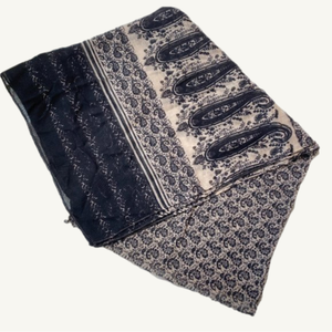 Paisley Black & Cream Rectangular Thin Printed Scarf